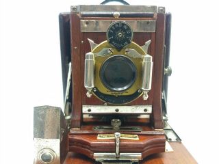 Antique Edwardian SEROCO Folding Box Camera with Plates,  Case - All 3
