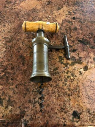 Antique Kings Rack Mechanical Corkscrew With " Patent " Tablet