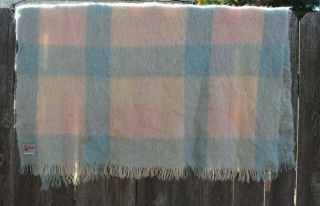 Vintage Glen Cree Scotland Mohair Blanket 52 " X 70 "