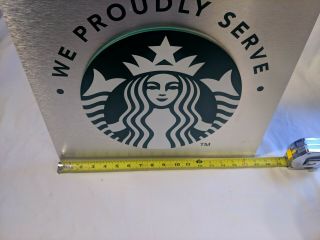 Starbucks “We Proudly Serve” Cafe Store Aluminum Sign 17 in x 16 in Coffee 2