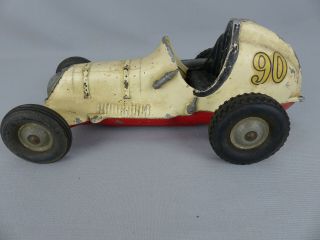 Vintage Ray Cox 1950 ' s Thimble Drome White and Red Tether Race Car 90 As Found 2