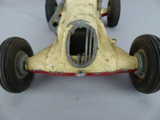 Vintage Ray Cox 1950 ' s Thimble Drome White and Red Tether Race Car 90 As Found 3