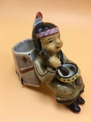 Vintage Native American Toothpick Holder Marked Japan U1611