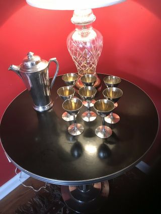 Art Deco Antique Silver Plated Cocktail Shaker Set W M Rogers