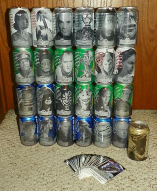 Star Wars Episode 1 Complete Pepsi Collectors Cans Set W/ Cards & Gold Yoda Can