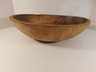 Antique Vintage Wooden Dough Bowl,  13 1/2 By 12 1/2 Inches