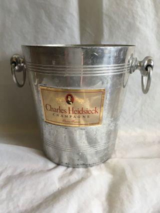 Vintage French Champagne Ice Bucket Charles Heidsieck Champagne Reims France