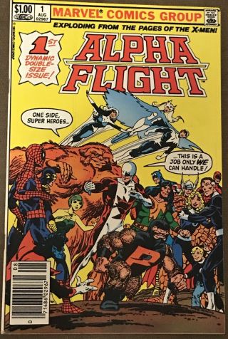 Alpha Flight Comic Book 1 Marvel Signed John Byrne 1st Pg1983 Near Unread