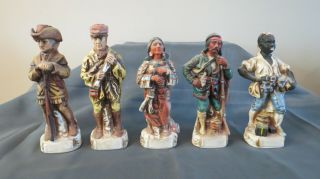 5 Vintage Collectible 1970s Lewis And Clark Whiskey Decanters By Gary Schildt