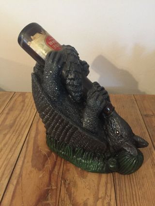 Vintage Lone Star Beer Chalkware Armadillo Statue Advertising Sign Texas Bottle