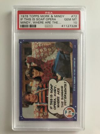 1978 Topps Mork & Mindy If This Is A Soap Opera 72 Psa Gem 10