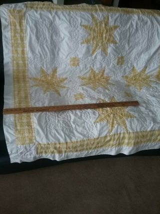 Handmade Yellow Quilt From Pa Amish 55 x 57 inches 3