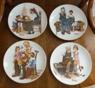 Norman Rockwell Set Of Four Beloved Classics Collector Plates Made In Japan 1982