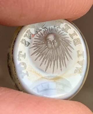 A Very Unusual Early Victorian “man In The Moon” Intaglio Seal,  Circa 1850s.