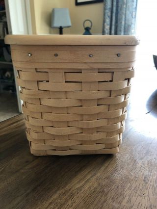 Longaberger Tall Tissue 1999 Basket With Lid