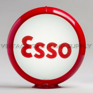 Esso Block 13.  5 " Gas Pump Globe W/ Red Plastic Body (g124)