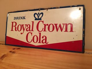 1950s Drink Royal Crown Cola Self - Framed Embossed Tin Sign 2