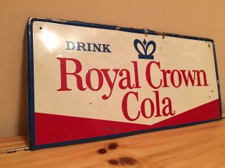 1950s Drink Royal Crown Cola Self - Framed Embossed Tin Sign 3
