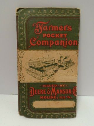 1899 1900 Deere & Mansur Pocket Ledger Companion Moline Il
