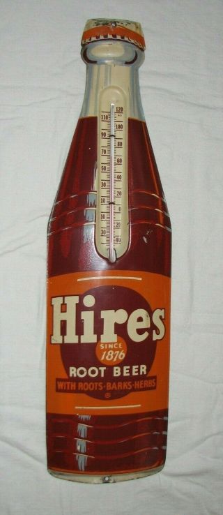 Vintage 29 " Hires Root Beer Thermometer Sign
