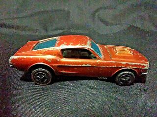 1967 - 68 Hot Wheels Redline 6206 Metallic Orange Custom Mustang W/blk Int Hk