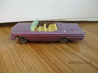 Vintage Matchbox Lesney Pontiac Convertible No.  39 Rare Purple With Gray Wheels