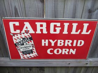 Vintage Cargill Hybrid Corn Masonite Sign 30 " X 16 " Minnesota