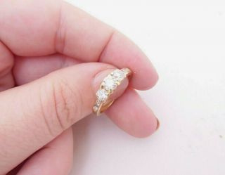 14ct Gold 1ct Diamond Ring,  3 Stone Art Deco Design