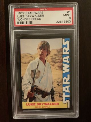 1977 Star Wars Wonder Bread 1 Luke Skywalker Psa 9
