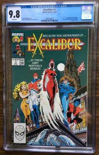 Excalibur 1 Cgc 9.  8,  1st Appearance Of Widget,  Marvel Comics 10/88