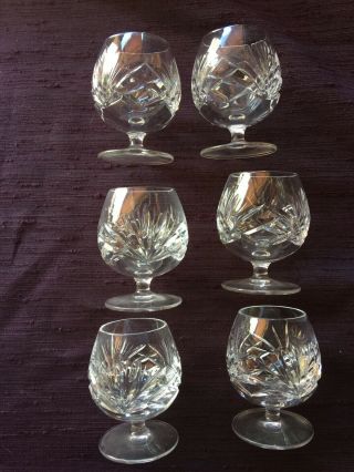 Set Of 6 Gorham Crystal Brandy Snifters.  " Cherrywood " Pattern 1960 - 99.  Perfect