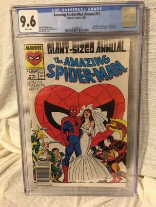 1987 The Spider - Man Annual 21 Cgc 9.  6 Peter Weds Mary Jane