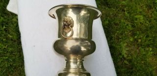 Vintage Wallace Silverplate Wine Cooler With Lion Head Handles