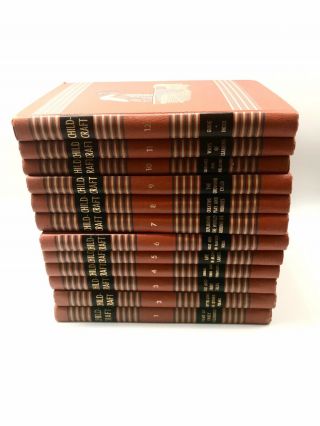 Childcraft Books 1949 Volumes 1 - 12 Orange Hardcover Vintage Set