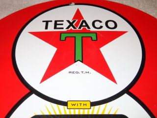 Vintage Texaco Ethyl 8 Ball 11 3/4 " Porcelain Metal Gasoline Oil Sign Pump Plate