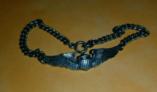 Vintage Wwii Army Air Corps Sterling Silver Pilot’s Wings Sweetheart Bracelet