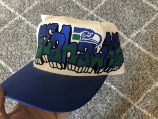 Vintage Deadstock Seattle Seahawks Drew Pearson Graffiti Snapback Hat,  Cap,  Nfl
