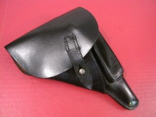 Post - Wwii German Police Leather Flap Holster Walther P38 P1 Pistol - Dtd 1963 2