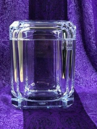 Vintage Grainware Carlisle Chunky Lucite Acrylic Swivel Top Ice Bucket W/ Box