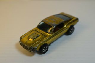 1968 100 Hot Wheels Redline Gold Custom Mustang Hong Kong
