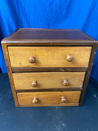 Hand Crafted 3 - Drawer Oak Spice / Apothecary Cabinet
