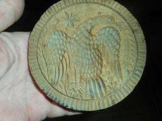 Fine 19th Century Hand Carved Eagle Butter Stamp.  Eagle Butter Press / Mold