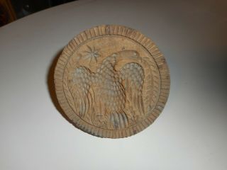 Fine 19th Century hand carved Eagle Butter Stamp.  Eagle Butter Press / Mold 2