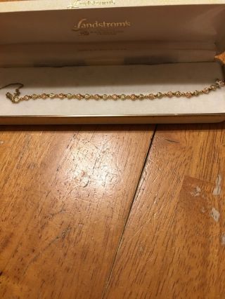 Vintage Landstrom’s Multicolor Black Hills Gold Heart Shapes Long Bracelet W/box