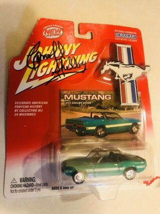 Johnny Lightning Mustang 1969 Mustang Shelby Gt - 500 19 Autographed By Carroll
