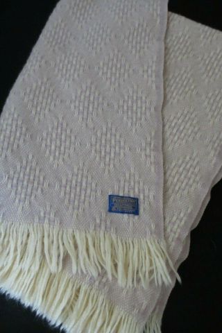 Vintage Pendleton 100 Wool Lap Throw Stadium Blanket 50 " X 60 " Fringed Throw