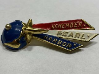 Scarce Wwii Honolulu “remember Pearl Harbor” Pin Memorabilia Made By Lampl