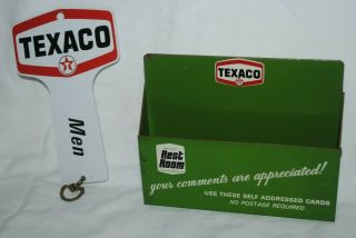 Texaco Vintage Restroom Comments Card Holder Plus Texaco Men 