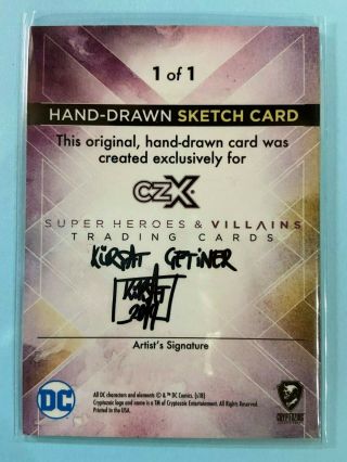 2019 DC Cryptozoic CZX Heroes & Villains Artist Sketch by Kursat Cetiner 2