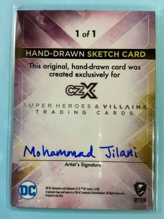 2019 DC Cryptozoic CZX Heroes & Villain Artist Sketch by Mohammad Jilani 2